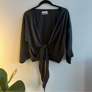 Silk kimono tie top